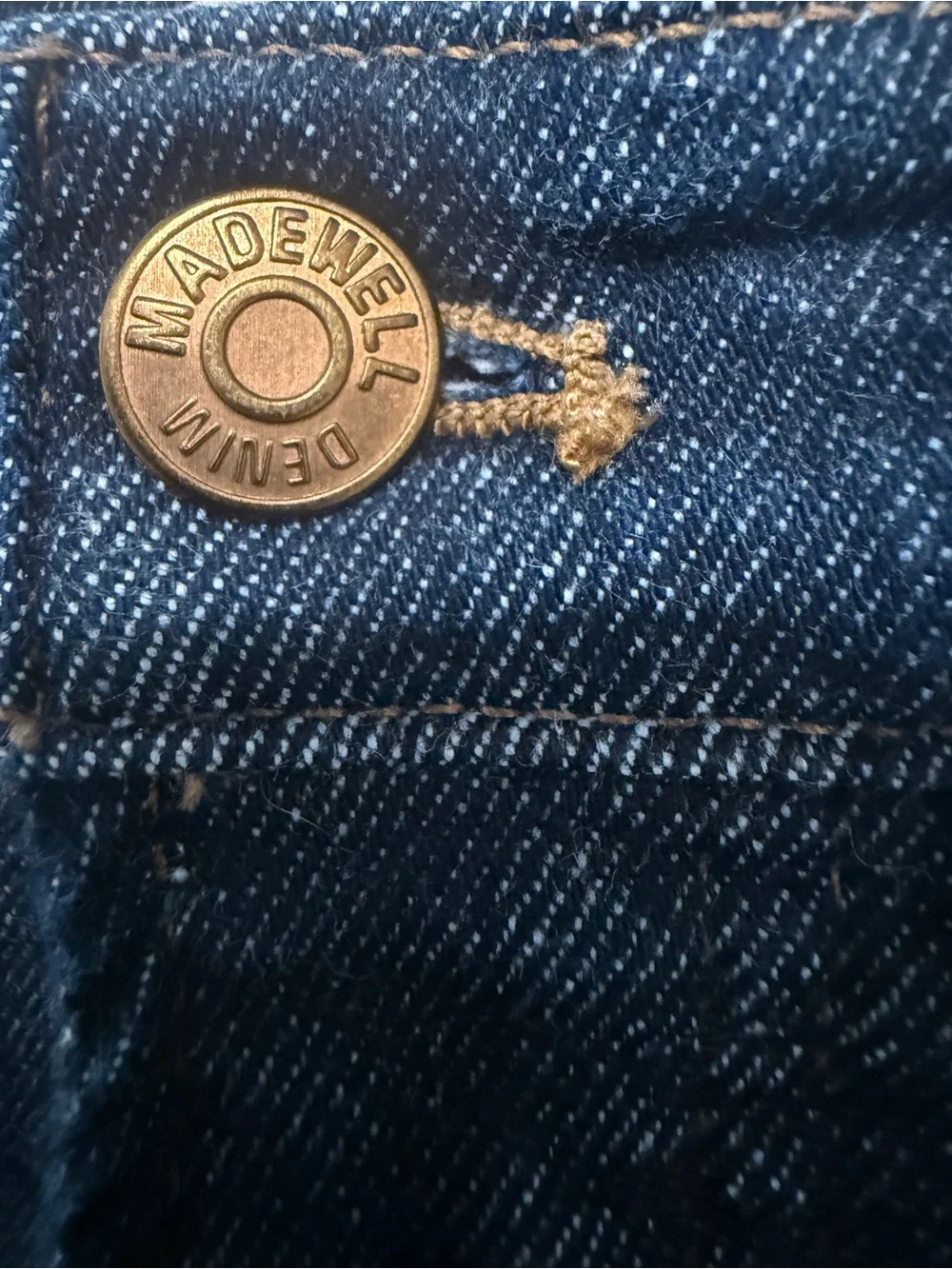 Madewell The Perfect Vintage Flare Dark Blue Jeans with Copper Rivets